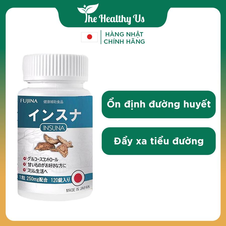 Viên uống hỗ trợ điều trị tiểu đường Insuna Fujina Nhật Bản - Lọ 120 viên