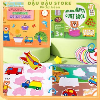 Combo 2 quyển Học Liệu Bóc Dán Montessori 17 Chủ Đề và Học liệu Bóc Dán toán học cho bé 2-6 tuổi Đậu Đậu Store