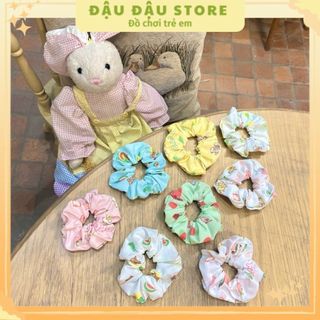 Dây cột tóc vải scrunchies - Dây buộc tóc scrunchies dễ thương màu pastel Đậu Đậu Store