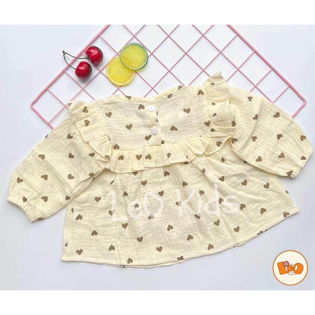 Bộ đồ dài tay cánh tiên cho bé gái vải xô muslin cao cấp mềm mịn