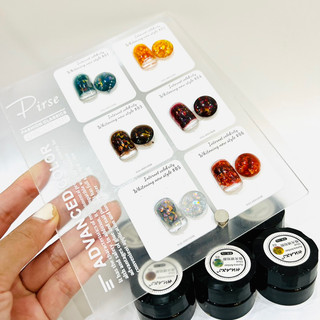 Sét gel nhũ hổ phách siêu xinh 6 hũ và bảng màu