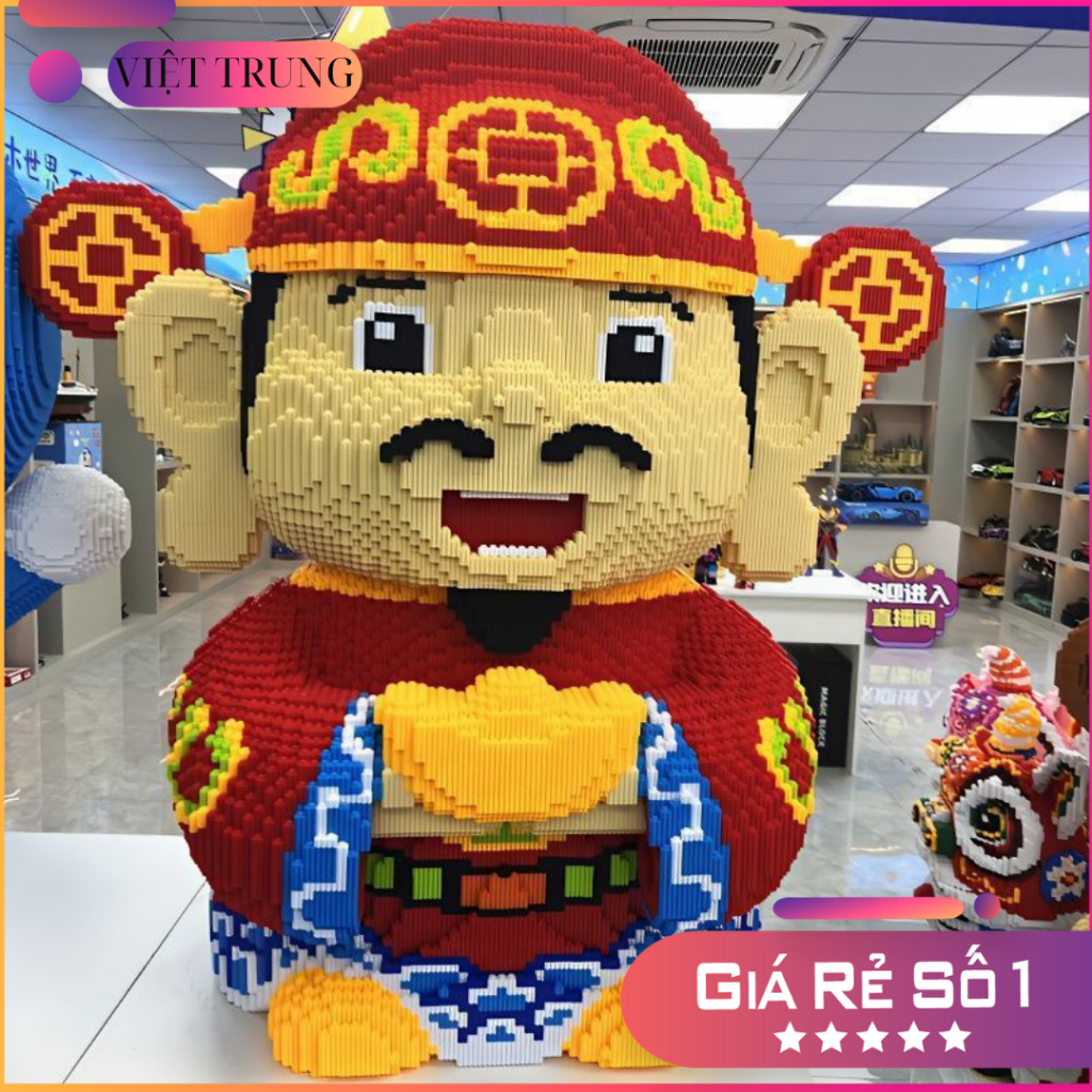 Ông thần tài 41cm, Xếp hình siêu đẹp , xếp hình Thần tài size 41cm , sản phẩm mới, đồ chơi lắp ráp thông minh