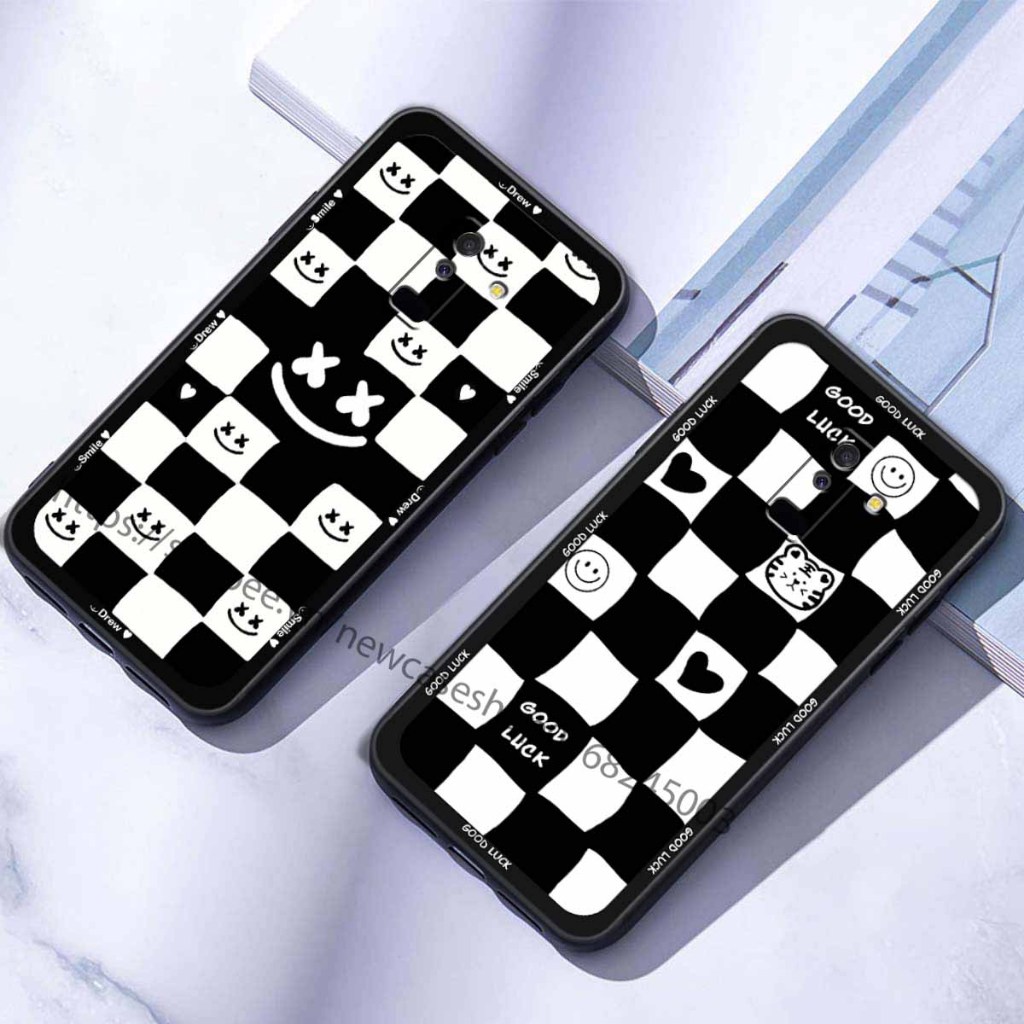 Ốp TPU Samsung J6 / J6 PLUS / J6+ cạnh viền vuông bảo vệ điện thoại hình caro good love.