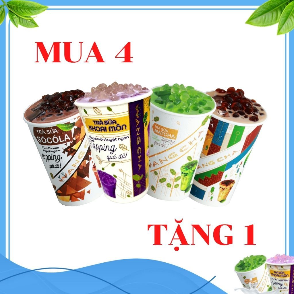 Trà sữa Wangcha MUA 4 TẶNG 1 (ghi chú mùi vị hoặc nhắn tin cho shop)