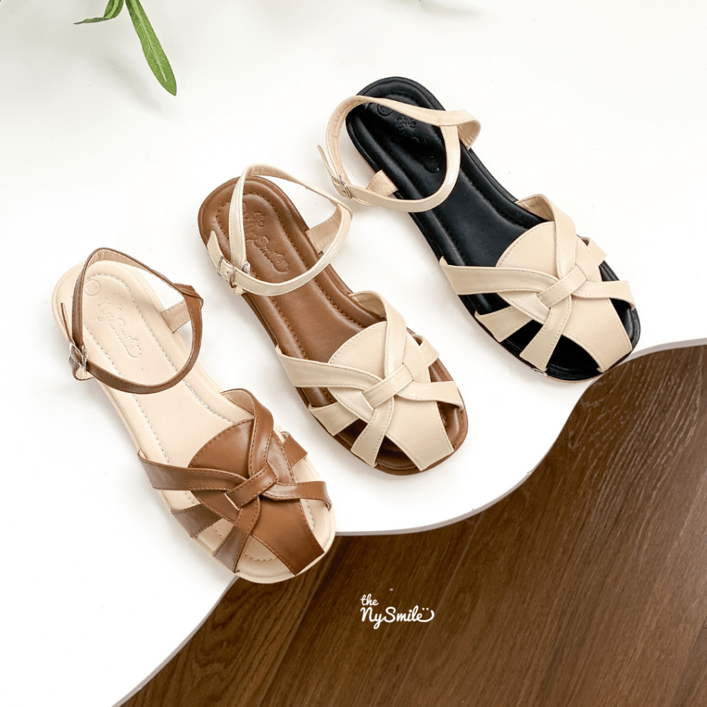 Giày sandals nữa quai hậu , giày sandals quai hậu rọ mũi - THENYSMILE - SARON