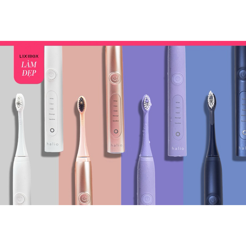 Bộ 2 Đầu bàn chải điện Halio Sonic Whitening Toothbrush Pro