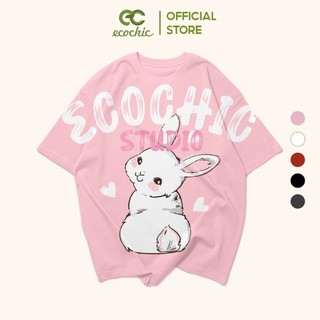 Áo Phông ECOCHIC PINKY RABBIT Tee Local Brand Chính Hãng Unisex Form Rộng Oversize Premium Cotton 100% F184