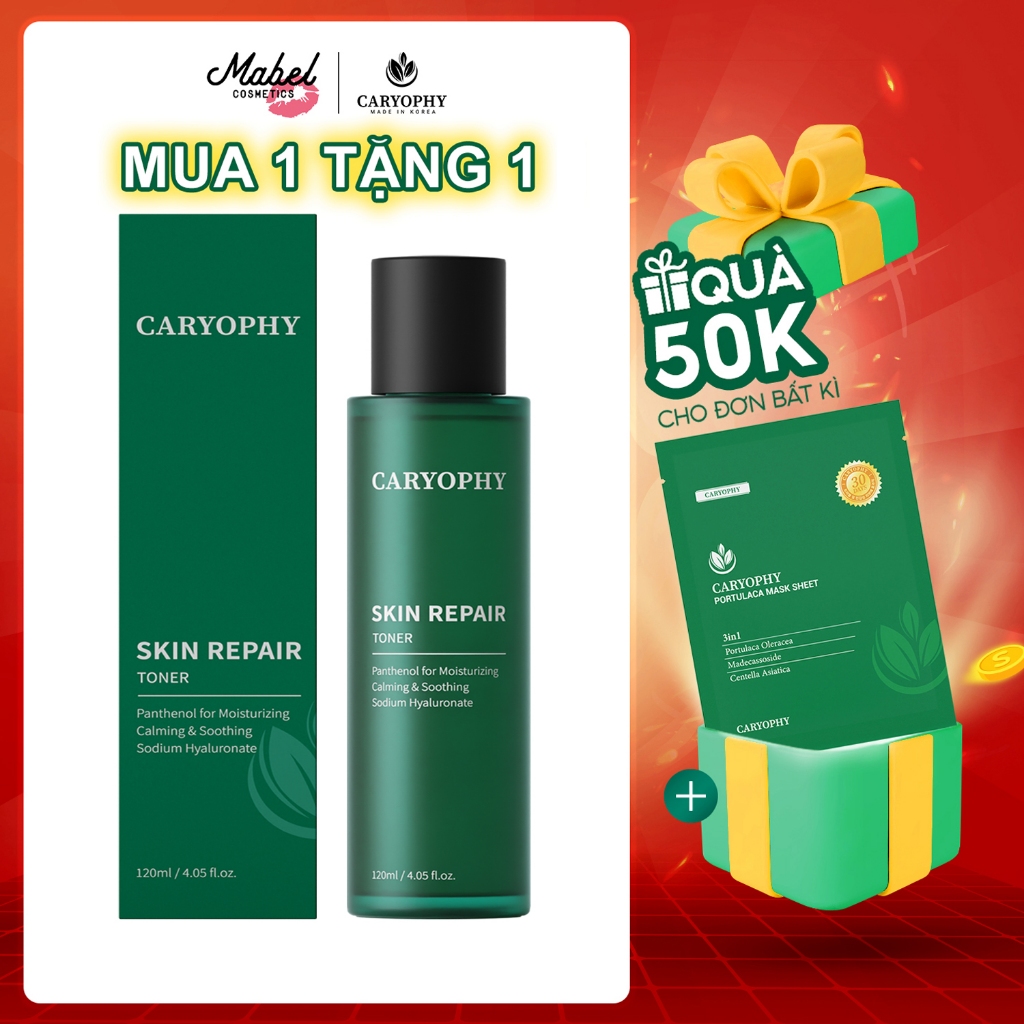 Toner phục hồi da Caryophy Skin Repair không cồn Hàn Quốc 120ml