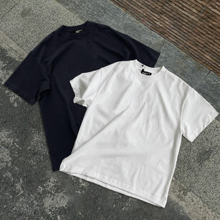 Áo thun Boxy Unisex GLAMOUR Premium 100% Cotton 260gsm Fullbox - Basic Tee - Màu Đen/Trắng