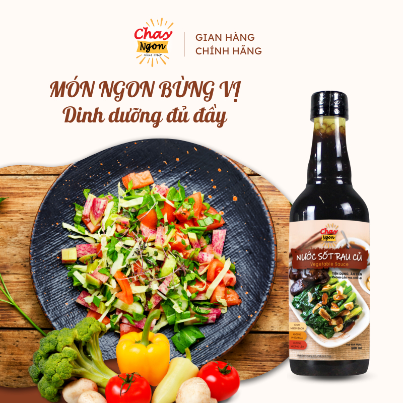 Nước Sốt Xào Chay Ngon Từ Rau Củ Chuẩn Vị Món Ăn Chai 500ml