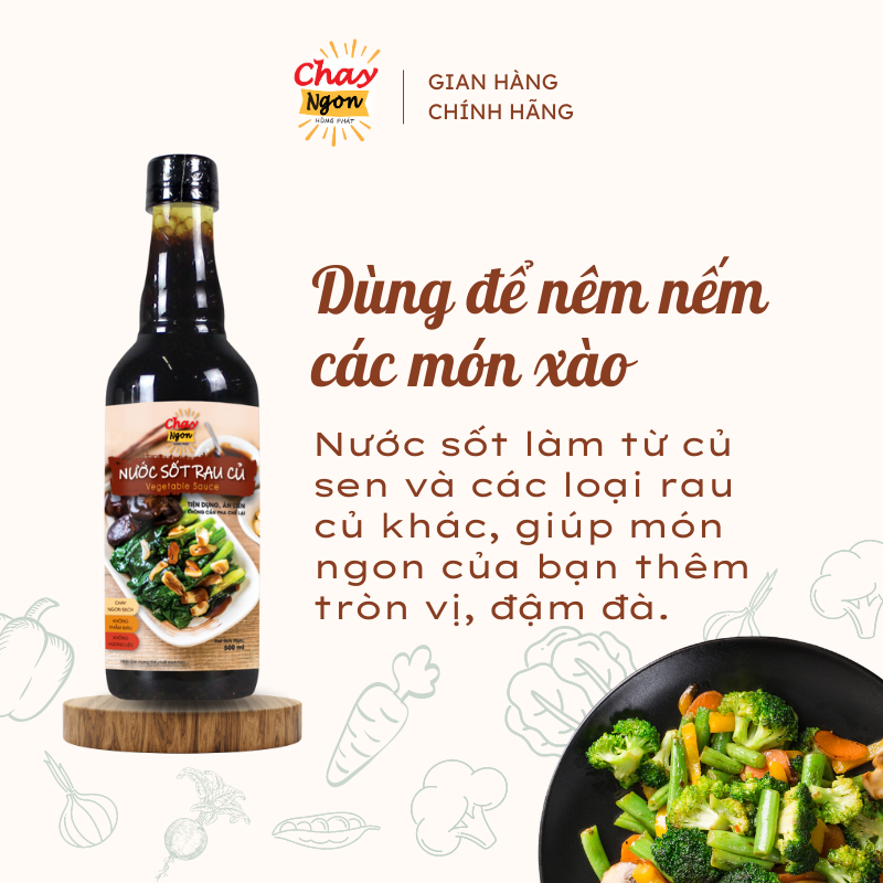 Nước Sốt Xào Chay Ngon Từ Rau Củ Chuẩn Vị Món Ăn Chai 500ml