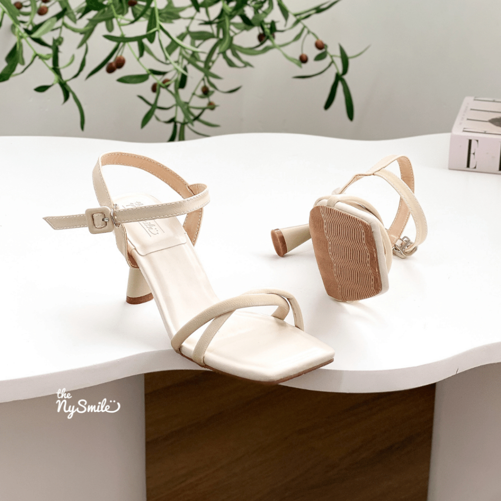 Giày sandal cao gót nữ 7P quai hậu xoắn - THENYSMILE - LUNAA