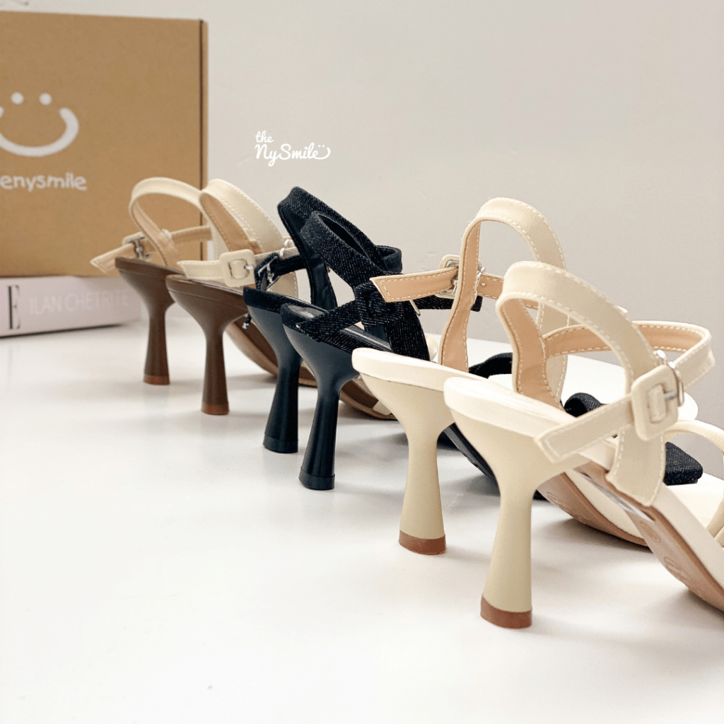 Giày sandal cao gót nữ 7P quai hậu xoắn - THENYSMILE - LUNAA