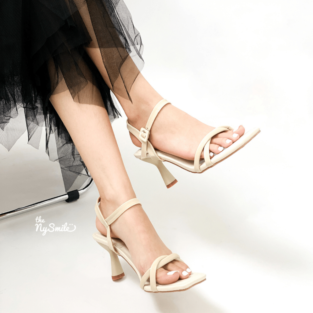 Giày sandal cao gót nữ 7P quai hậu xoắn - THENYSMILE - LUNAA