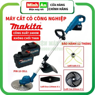 Máy cắt cỏ pin cầm tay máy cắt công nghiệp dùng pin MAKITA 40V KHÔNG CHỔI THAN cỡ lớn 10 inch pin 15cell bảo hành 12 thg