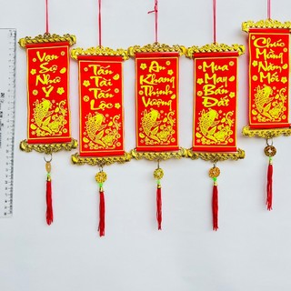 1(MỘT) dây liễng vải 12x35cm E7 trang trí tết cổ truyền việt nam