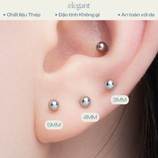 Khuyên tai nụ bi tròn nam nữ MINIMAL STRAIGHT Elegant (Giá 1 chiếc)