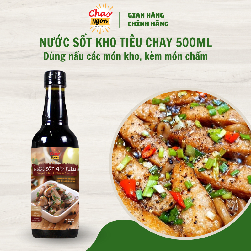 Sốt Kho Tiêu Chay Ngon Chuẩn Vị Chai 500ml - Vegetables & Pepper Sauce