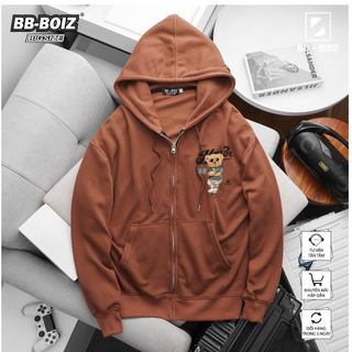 Bigsize - áo khoác nỉ bb - boiz nam bigsize màu nâu bò sz 90 - 120kg