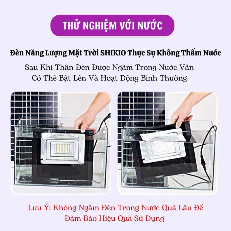 Đèn Năng Lượng Mặt Trời 1200W Shikio IP67 Chống Nước Tiết Kiêm Điện Dùng Ngoài Trời