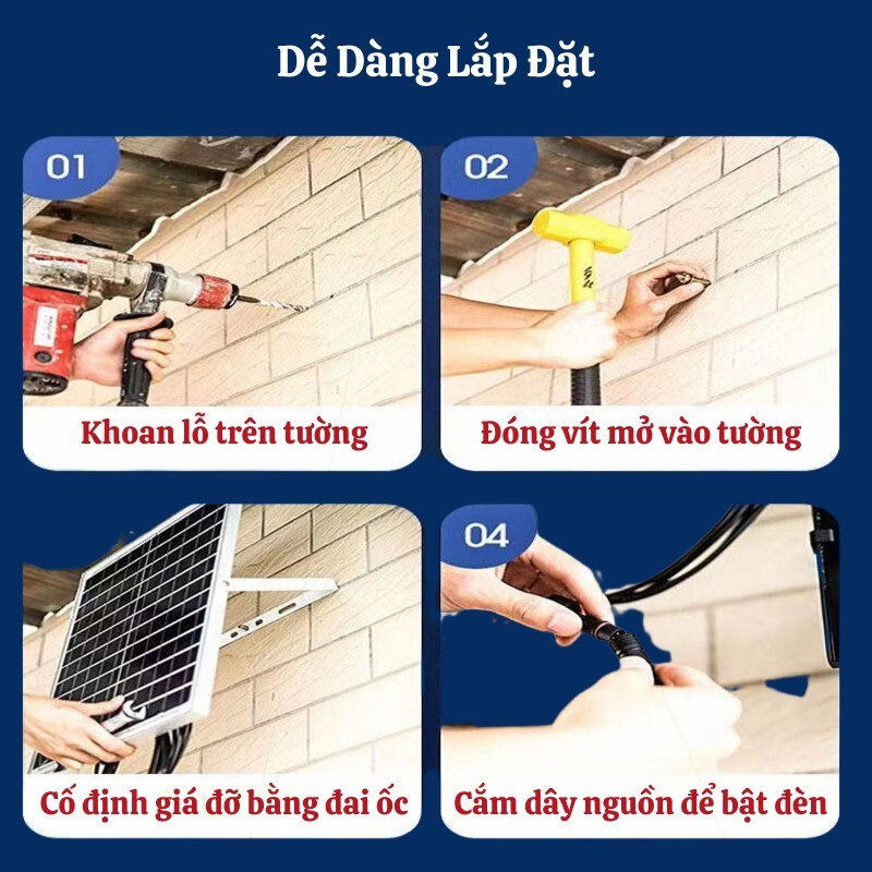 Đèn Năng Lượng Mặt Trời 1200W Shikio IP67 Chống Nước Tiết Kiêm Điện Dùng Ngoài Trời