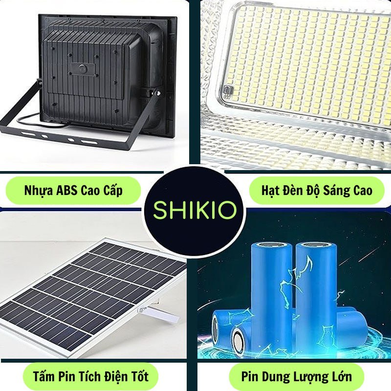 Đèn Năng Lượng Mặt Trời 1200W Shikio IP67 Chống Nước Tiết Kiêm Điện Dùng Ngoài Trời