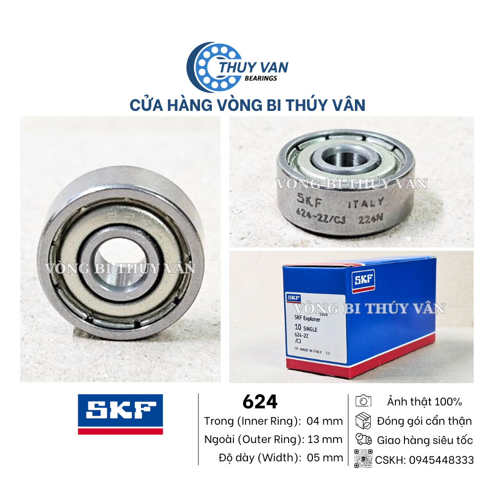 Vòng bi bạc đạn 604 605 606 607 608 609 623 624 625 626 627 628 629 634 636 637 638 639 hãng SKF