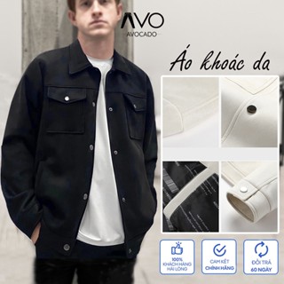 Áo khoác ngoài Da Lộn Túi hộp nam nữ mùa thu đông cao cấp bigsize Avocado