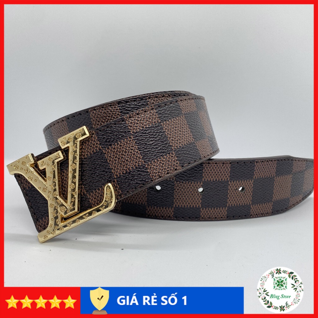 Thắt lưng nam LV, dây lưng nam Caro đủ màu, đầu khóa chữ nhỏ TLLVB01