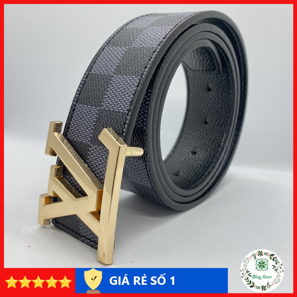 Thắt lưng nam LV, dây lưng nam Caro đủ màu, đầu khóa chữ nhỏ TLLVB01