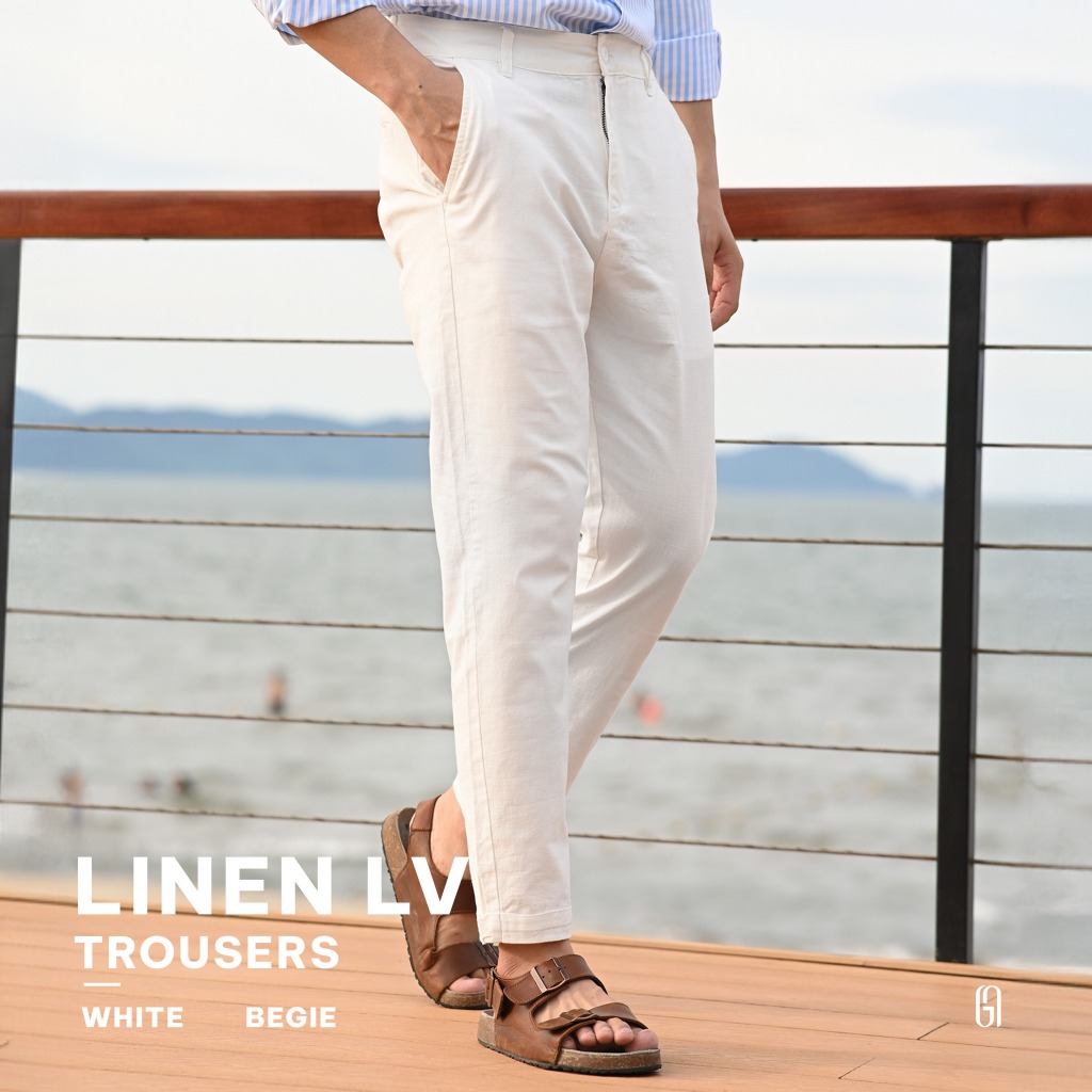 Quần dài L23 LINEN LV PANTS vải linen dày dặn, form Smart - THE GMEN ELEGANT EST 2017