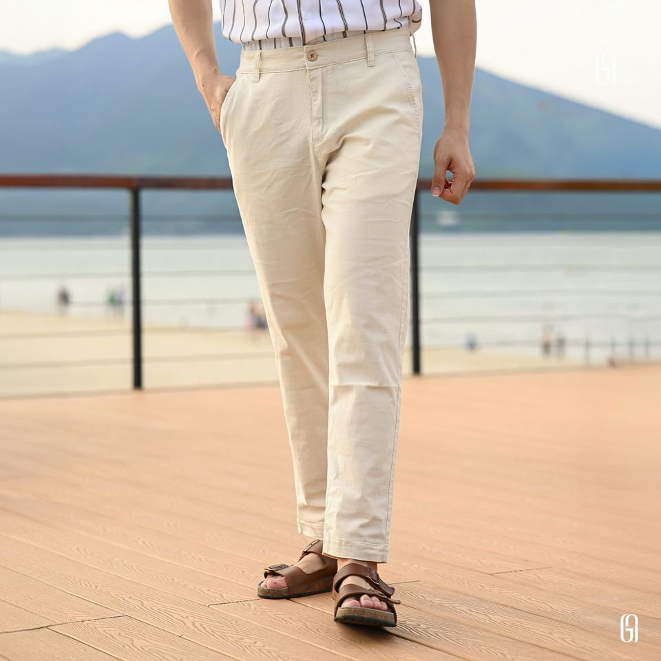 Quần dài L23 LINEN LV PANTS vải linen dày dặn, form Smart - THE GMEN ELEGANT EST 2017