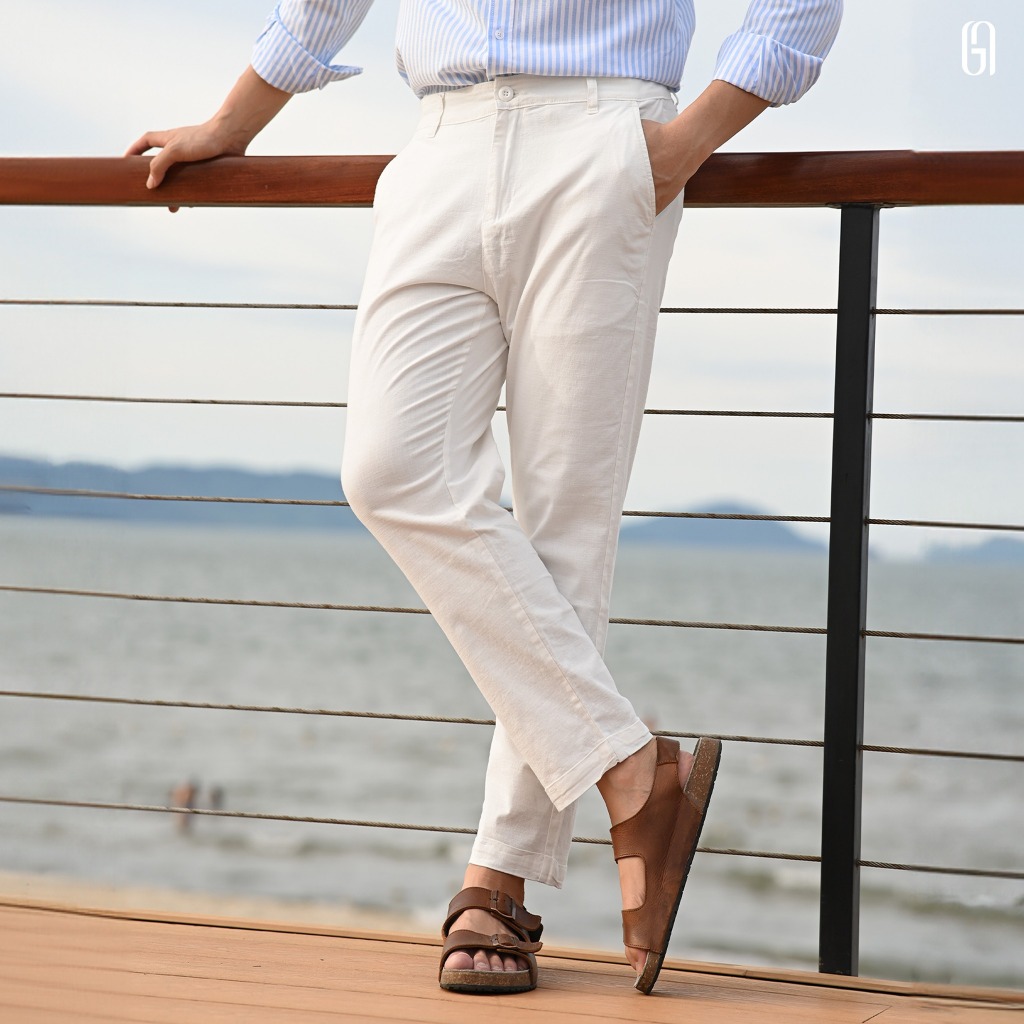 Quần dài L23 LINEN LV PANTS vải linen dày dặn, form Smart - THE GMEN ELEGANT EST 2017