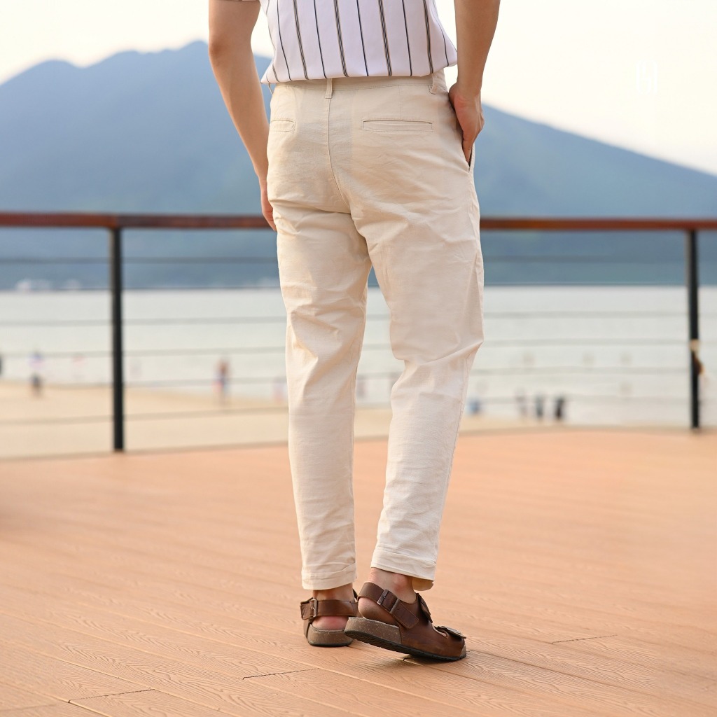Quần dài L23 LINEN LV PANTS vải linen dày dặn, form Smart - THE GMEN ELEGANT EST 2017