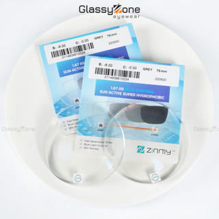 Tròng kính Siêu Mỏng đổi màu khi ra nắng lọc ánh sáng xanh Zinmy - GlassyZone