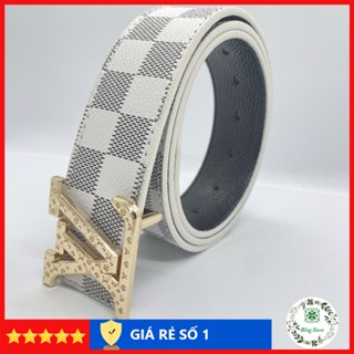 Thắt lưng nam LV, dây lưng nam LV Caro đủ màu, dây nịch đầu khóa chữ nhỏ TLLVB02