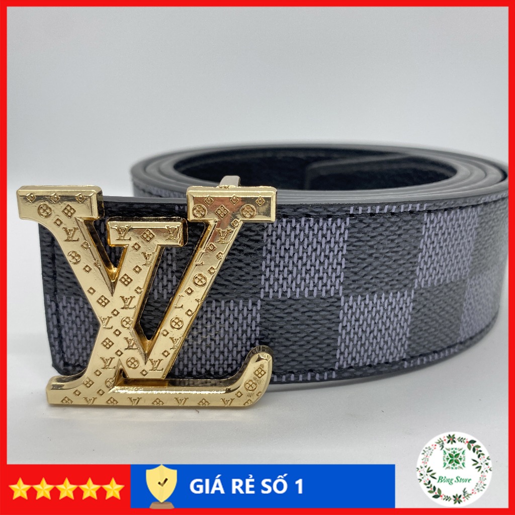 Thắt lưng nam LV, dây lưng nam LV Caro đủ màu, dây nịch đầu khóa chữ nhỏ TLLVB02