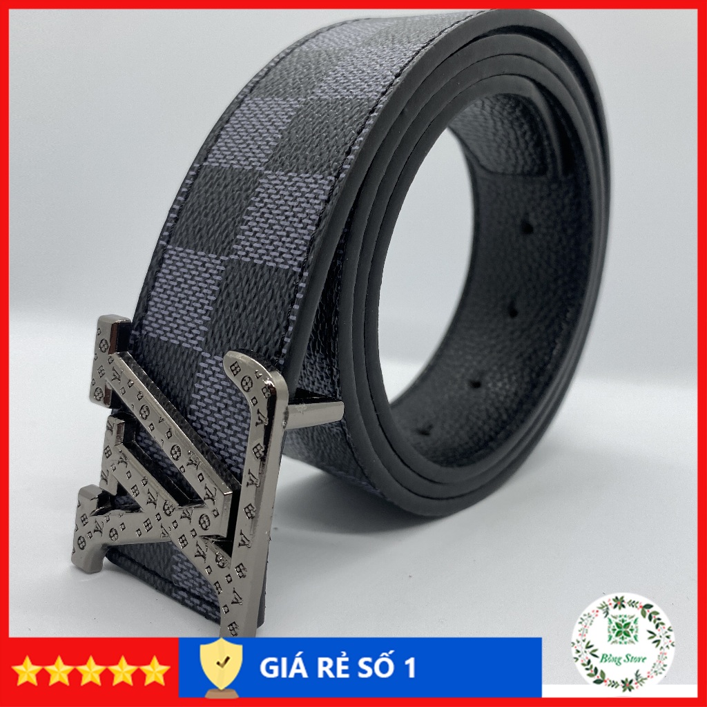 Thắt lưng nam LV, dây lưng nam LV Caro đủ màu, dây nịch đầu khóa chữ nhỏ TLLVB02
