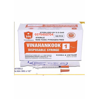 Bơm tiêm vàng 1ml hộp 100c
