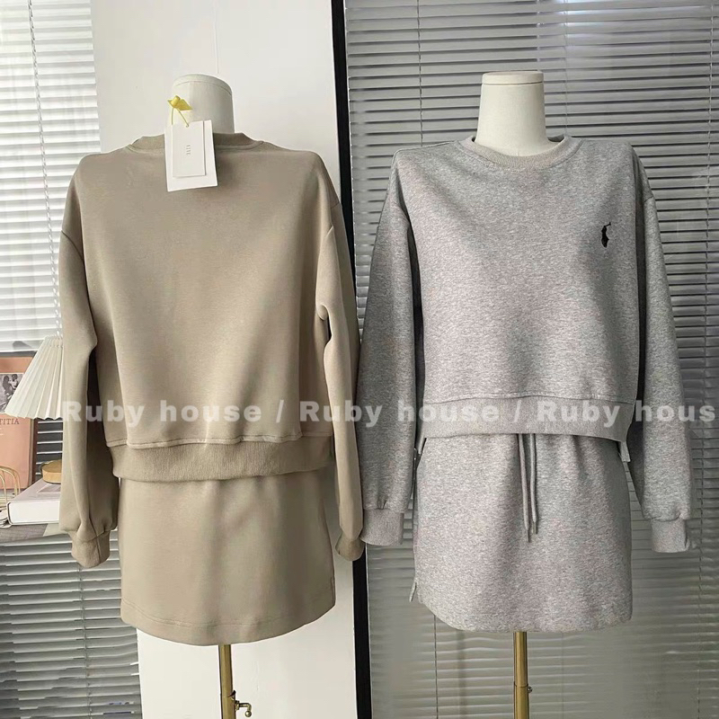 Set áo nỉ+chân váy kèm Ảnh Thật  SET017