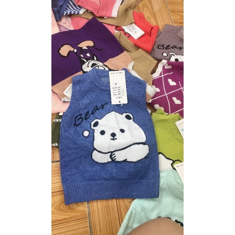 Áo gile len cho bé trai và gái Hàng Quảng Châu - Htrkid