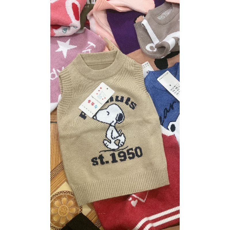 Áo gile len cho bé trai và gái Hàng Quảng Châu - Htrkid