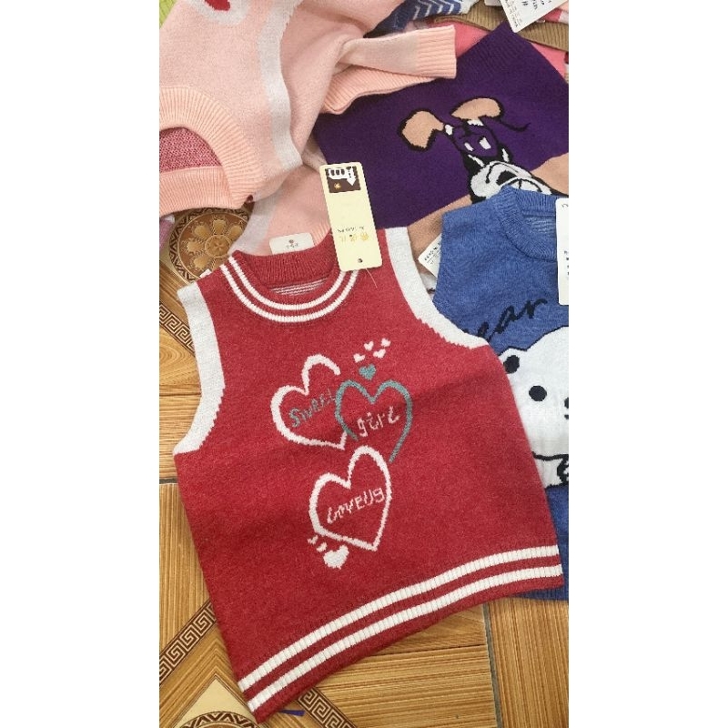 Áo gile len cho bé trai và gái Hàng Quảng Châu - Htrkid