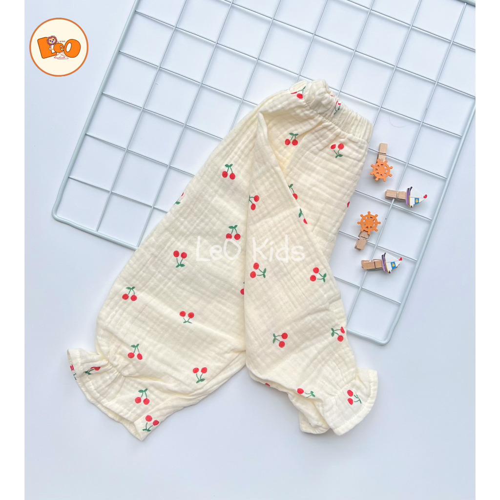 Bộ đồ dài tay cánh tiên cho bé gái vải xô muslin cao cấp mềm mịn