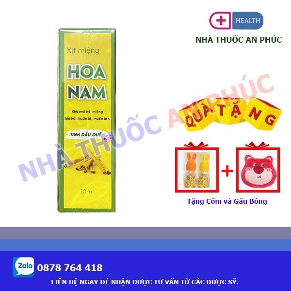 Xịt miệng Hoa Nam khử mùi hôi miệng khi hút thuốc lá