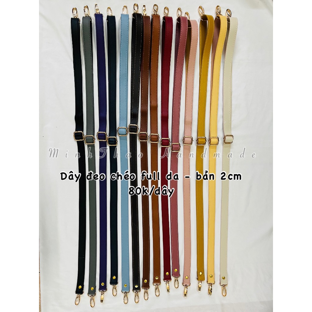 Dây đeo chéo full da bản 2cm