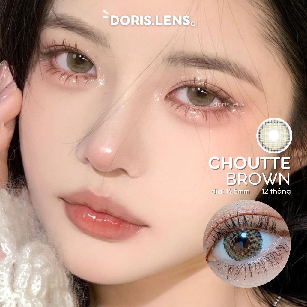 Kính Áp Tròng DORIS.LENS - CHOUTTE BROWN Giãn To 14.5mm Lens Mắt Nâu Tây