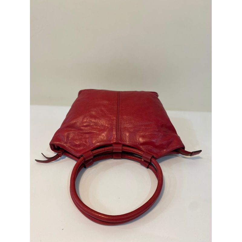 Túi vintage si hiệu Hobo da thật màu đỏ xách tay đeo chéo - secondhand