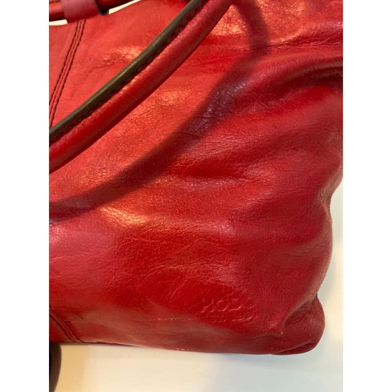 Túi vintage si hiệu Hobo da thật màu đỏ xách tay đeo chéo - secondhand