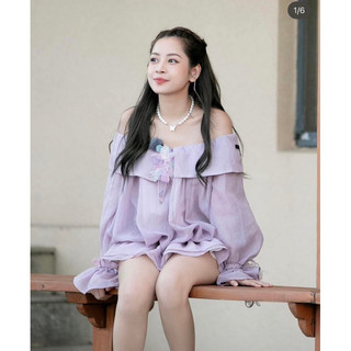 (SẴN-SG) ONO DRESS - ĐẦM TRỄ VAI CHẤT VẢI VOAN 2 LỚP DÀY DẶN+ KÈM QUẦN BẢO HỘ MÀU TÍM PASTEL 🔮